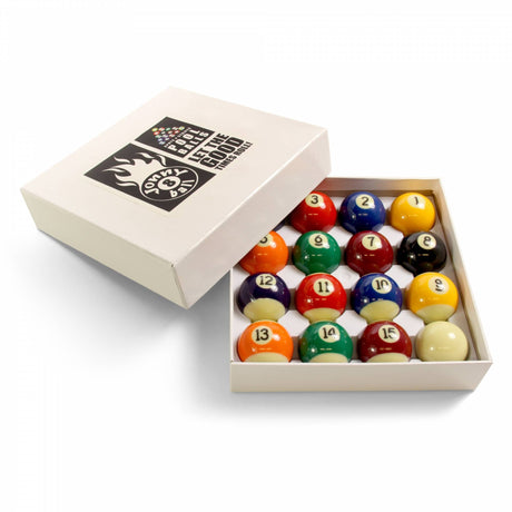 Jonny 8 Ball 1 5/8 Inch (41mm) Economy SPOTS AND STRIPES Numbered American Kids Junior Pool Balls