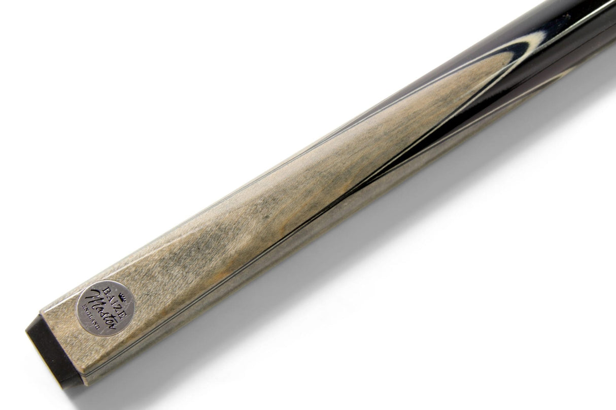 Baize Master Silver Series 57 Inch GREY VICTORY Snooker Pool 2pc Ash Cue Set with Baize Master Black Metal Badge Case and 2 x Chalk - 9.5mm