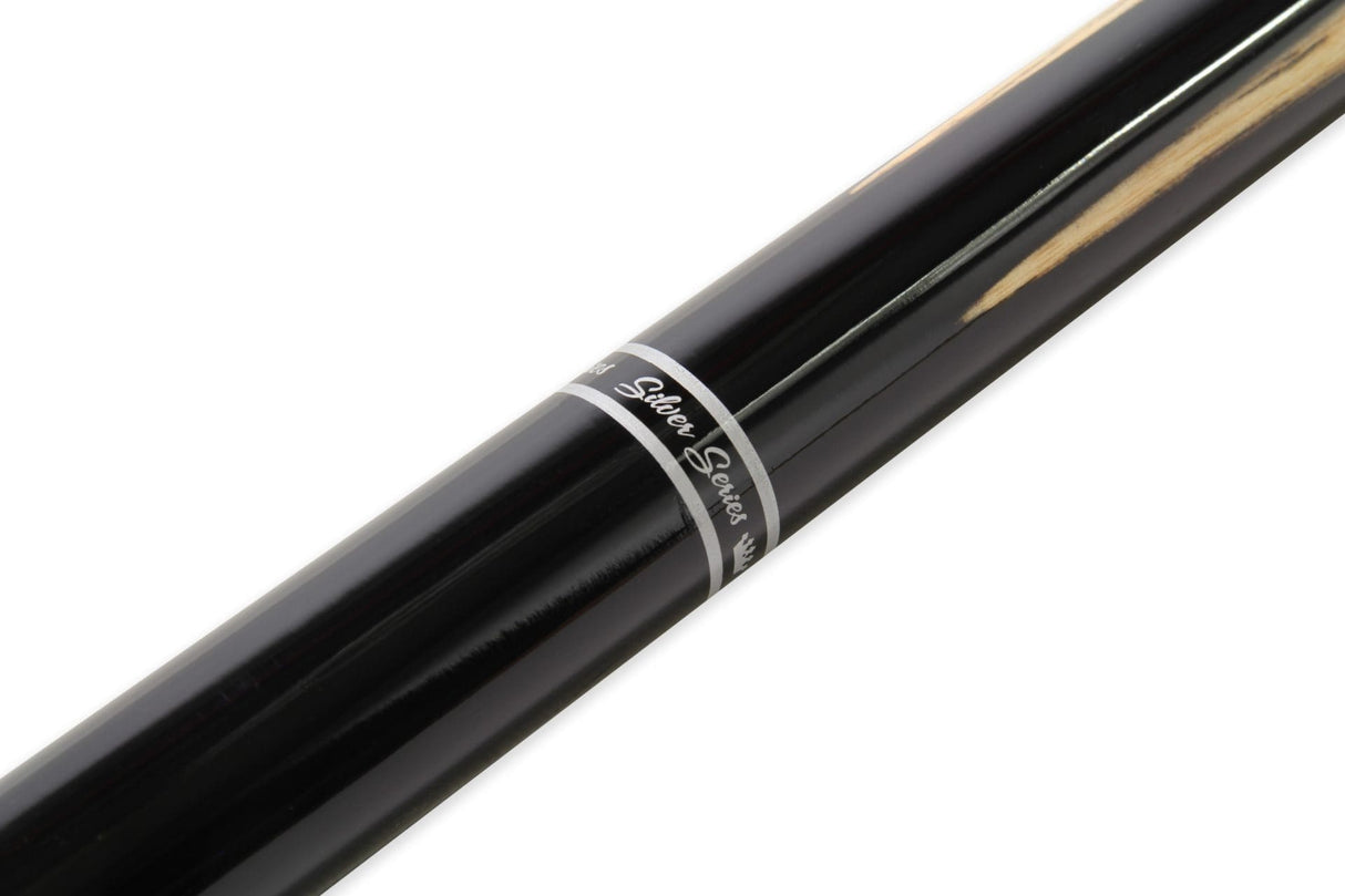 Baize Master Silver Series 52 Inch BLUE CONQUEST Snooker Pool 2pc Ash Cue Set with Baize Master Black Metal Badge Case - 9.5mm Baize Master