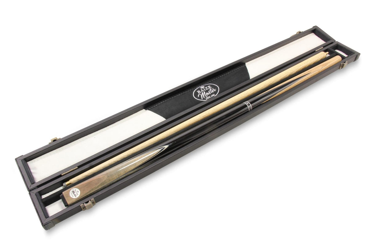 Baize Master Silver Series 57 Inch GREY VICTORY Snooker Pool 2pc Ash Cue Set with Baize Master Black Metal Badge Case and 2 x Chalk - 9.5mm
