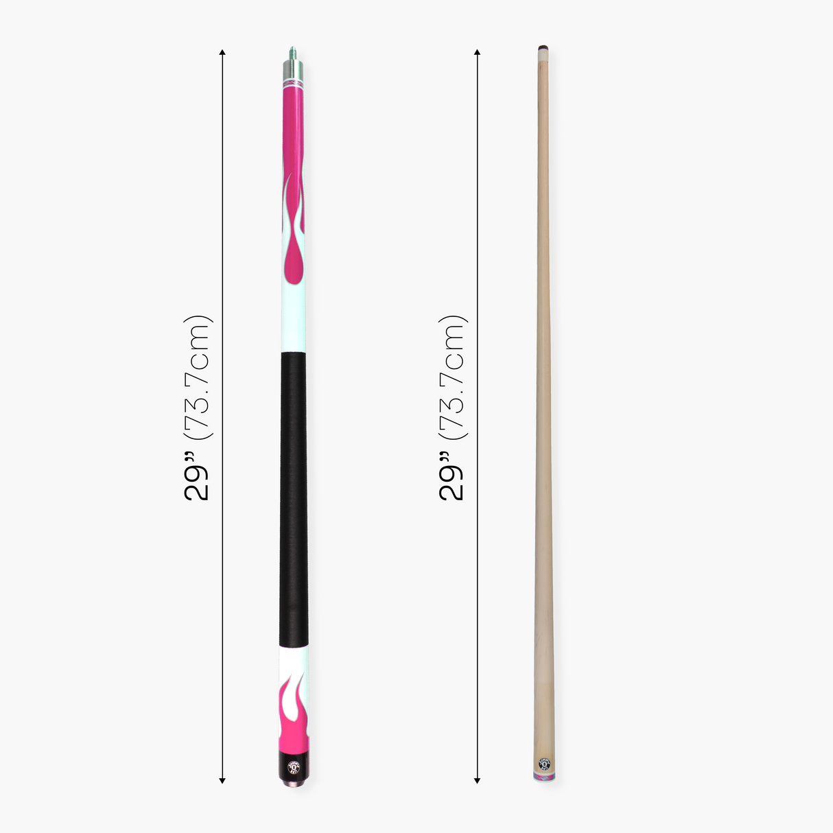 Jonny 8 Ball FLAME 58 Inch 2 Piece Snooker Pool Cue with Maple Shaft 11mm Tip