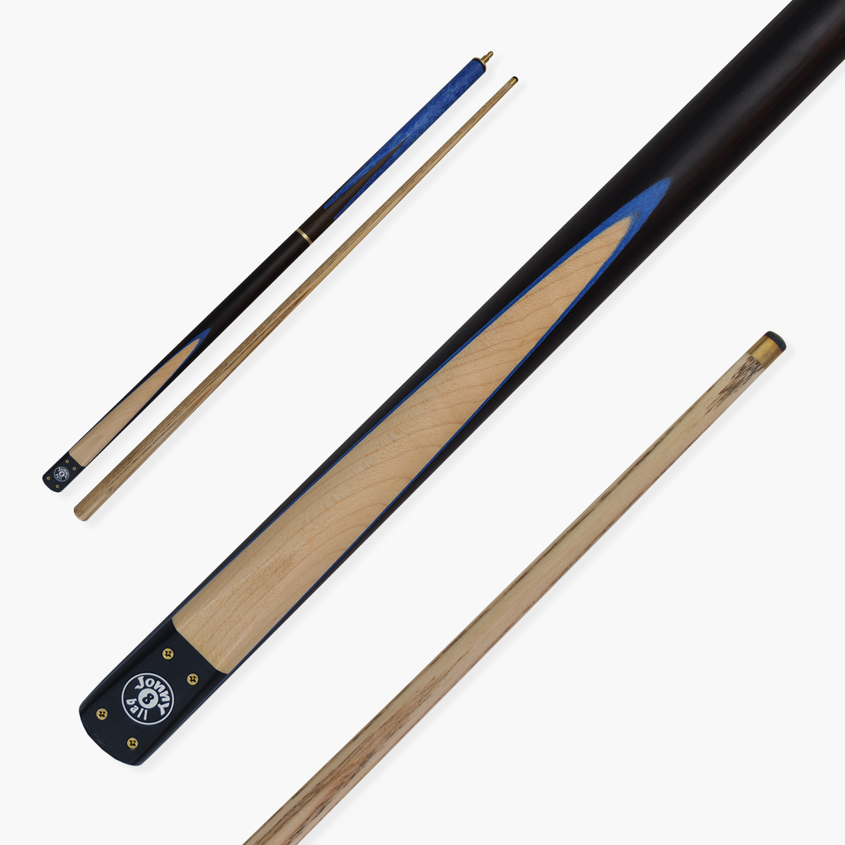 Jonny 8 Ball HAWK 3 Section Rapid Shorten English Pool Cue – 8mm Tip - 55 & 57" Length
