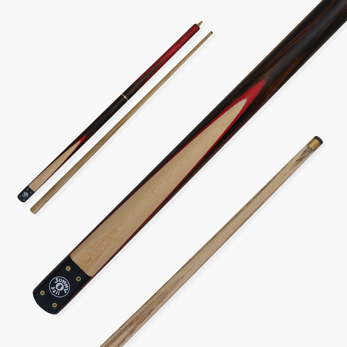 Jonny 8 Ball HAWK 3 Section Rapid Shorten English Pool Cue – 8mm Tip - 55 & 57" Length