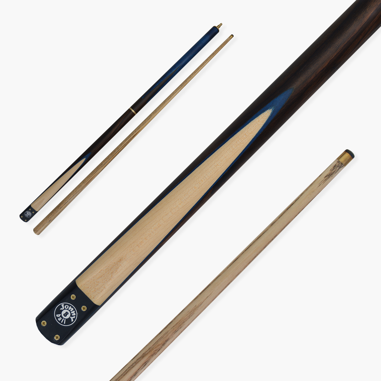 Jonny 8 Ball HAWK 3 Section Rapid Shorten English Pool Cue – 8mm Tip - 55 & 57" Length