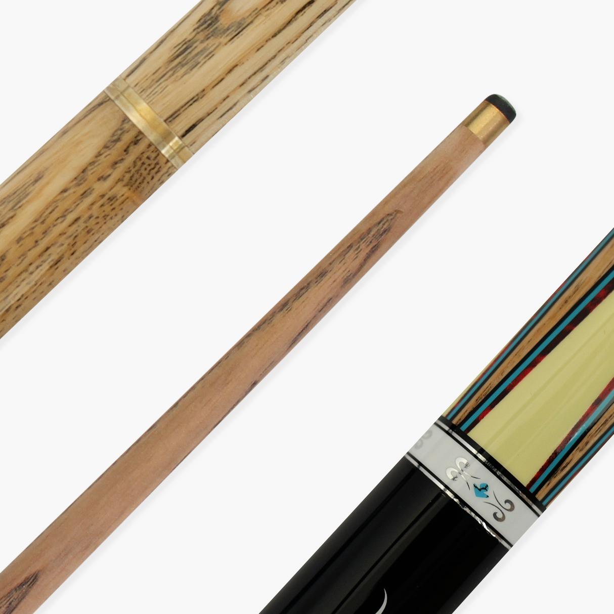 Jonny 8 Ball SILVER SMOKE 57 Inch 2 Piece Centre Joint Ash English Pool Cue with 8.5mm Tip