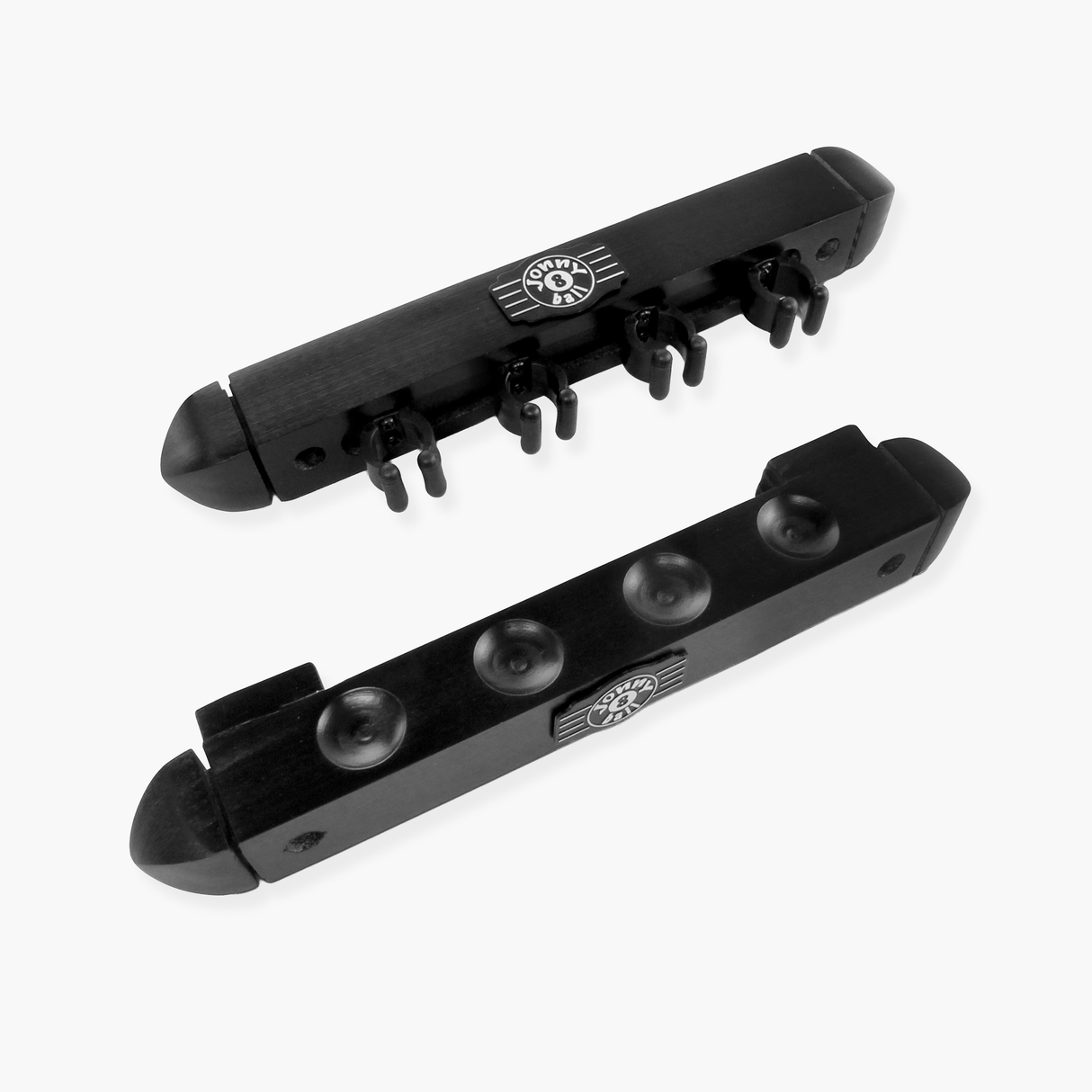 Jonny 8 Ball 2 Piece 4 Way Wall Mounted Snooker and Pool Cue Rack - Holds 4 Cues