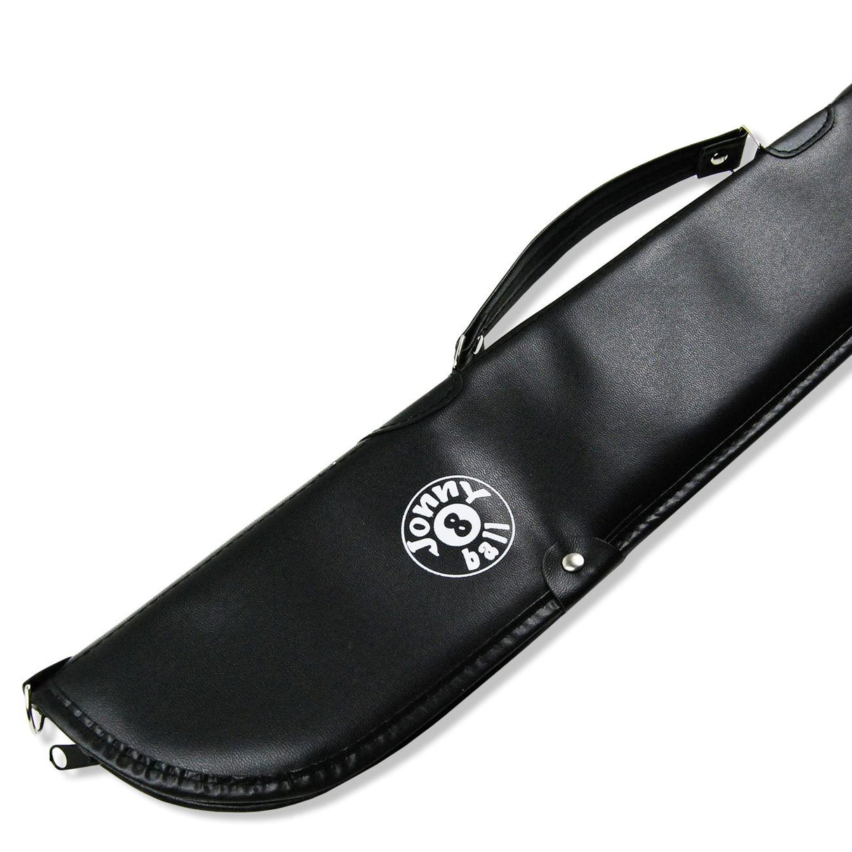 Jonny 8 Ball MEDIUM SIZE Soft Black Vinyl Cue Case for Short 42" and 48" 2pc Snooker Pool Cue - measures 63cm