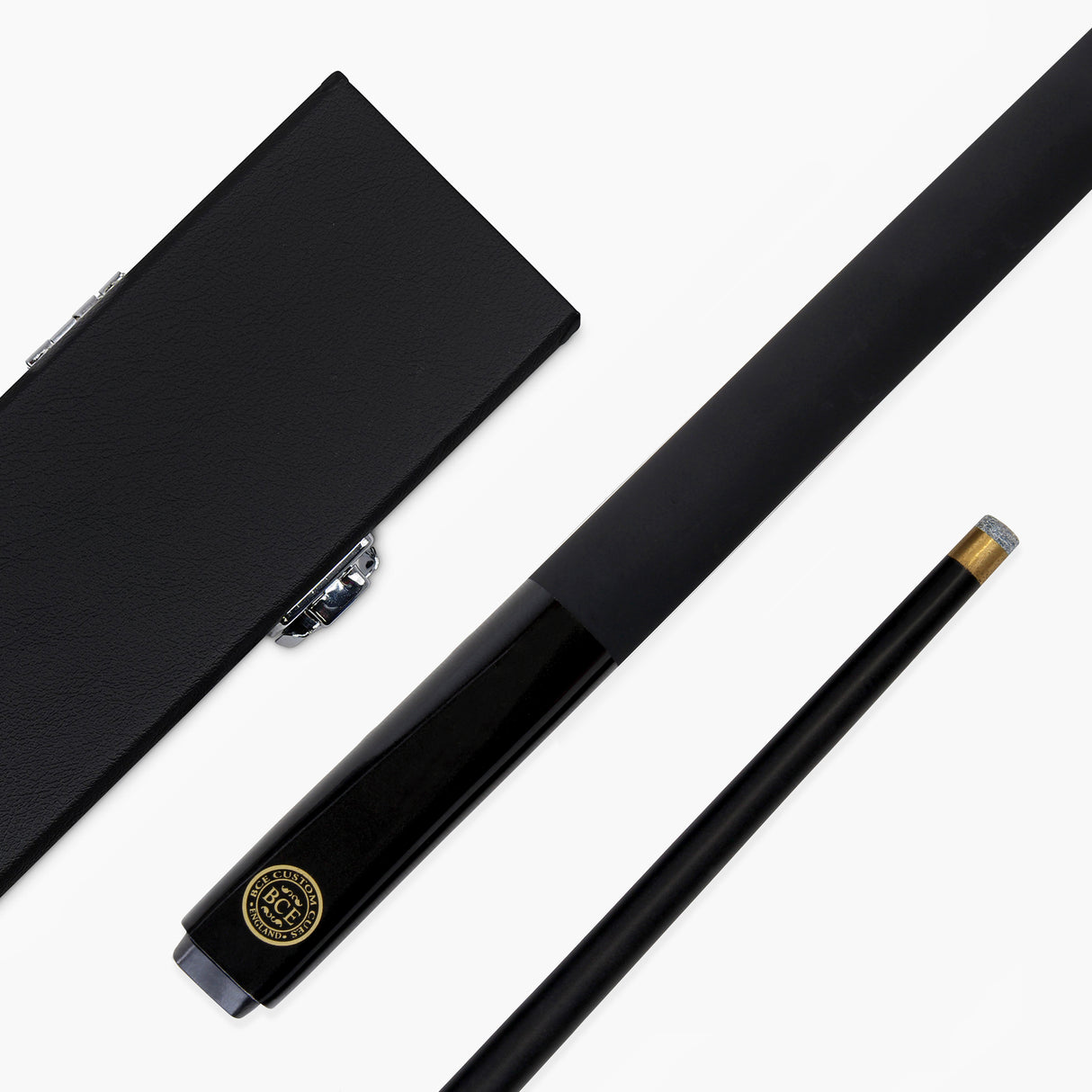 BCE MARK SELBY Metallic BLACK Simulated Graphite 2pc Snooker Cue & HARD CASE