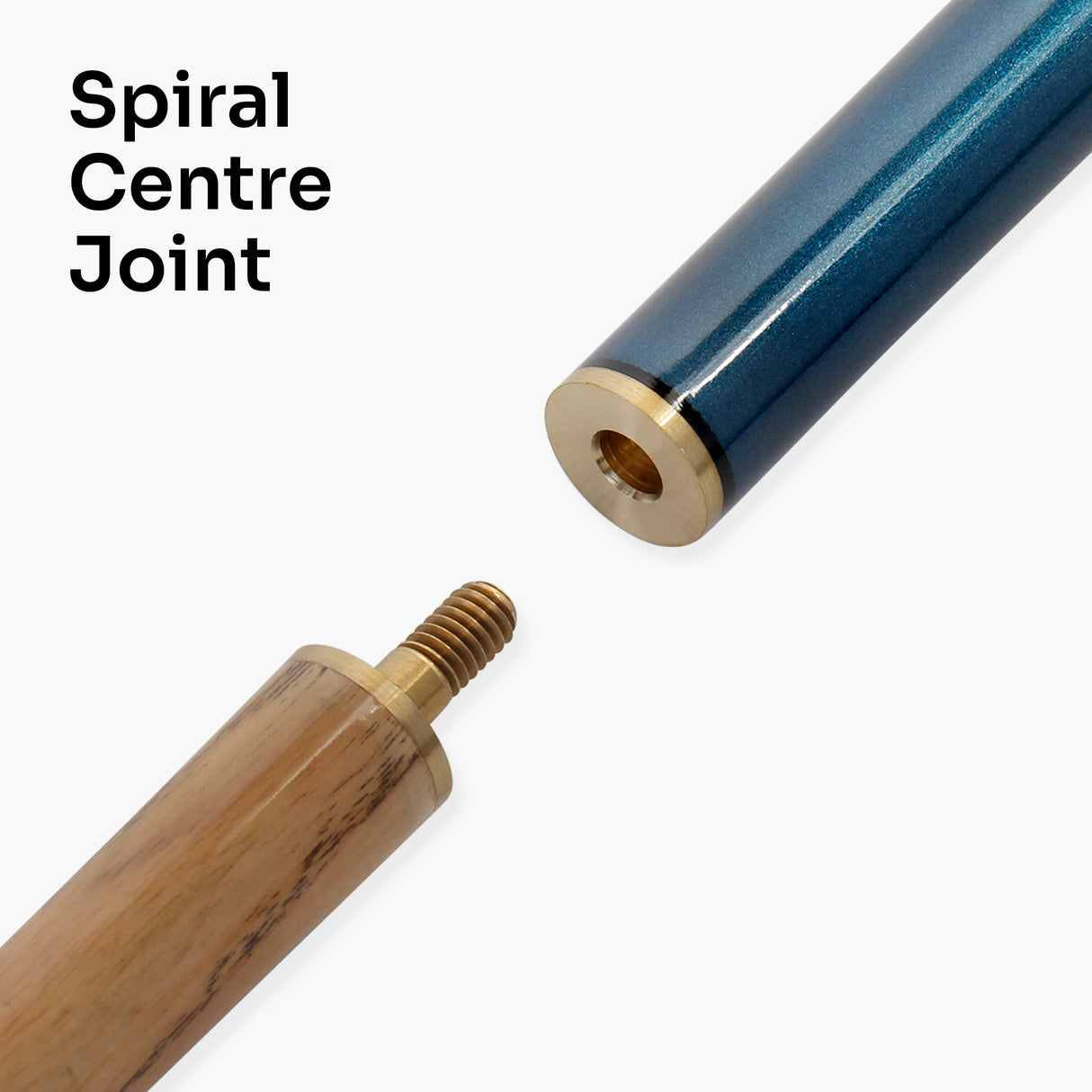 Riley METALLIC BLUE Butt 2 Piece Ash Snooker & Pool Cue - 9.5mm Tip, 17oz - 18oz