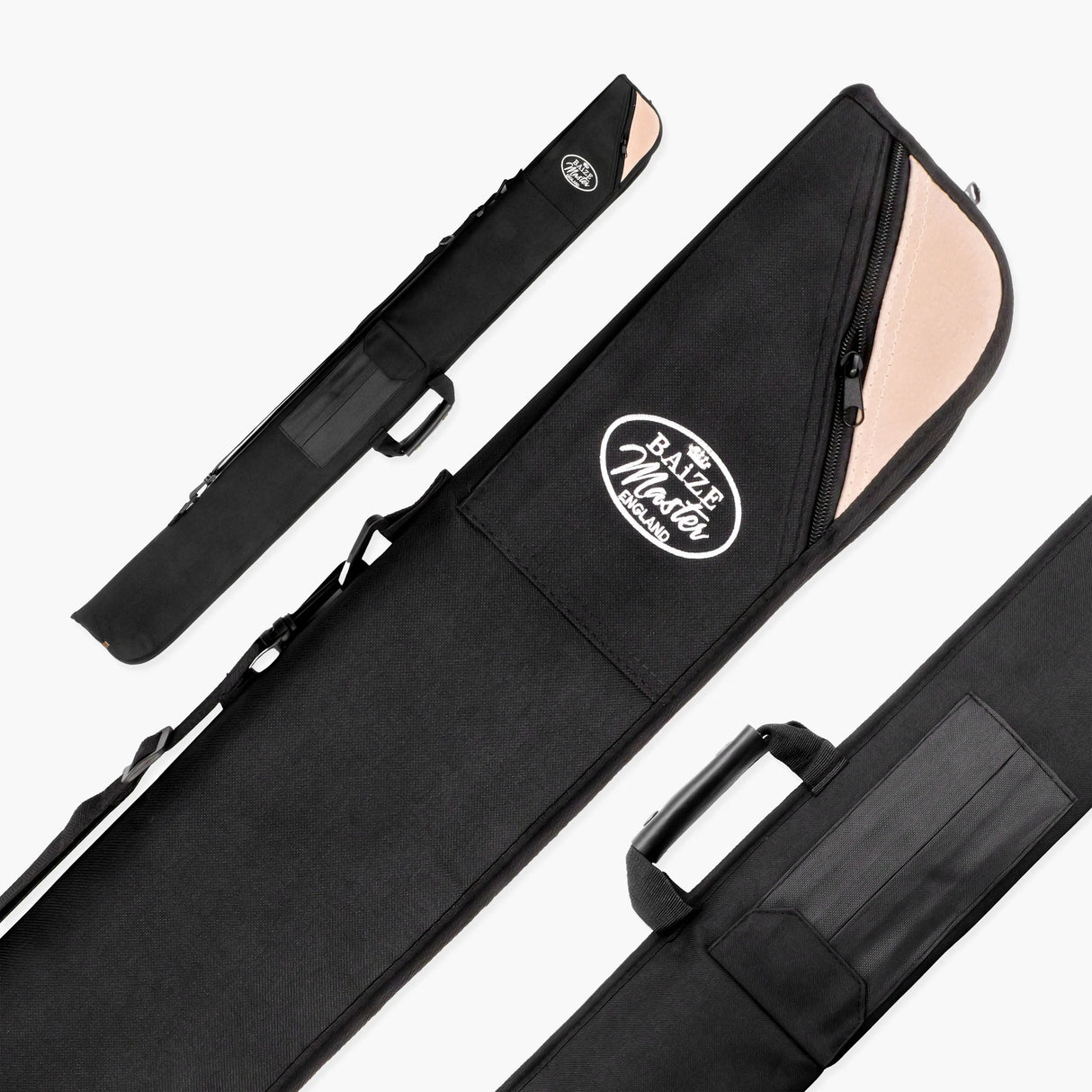LONG LUXURY THICK PADDED 3pc Cue Case for 3/4 JOINT Snooker Cue & Extension Baize Master