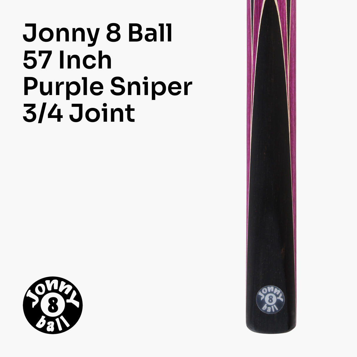 Jonny 8 Ball 3/4 SNIPER 57 Inch Ash English Pool Cue with 8mm Layered Pro Tip