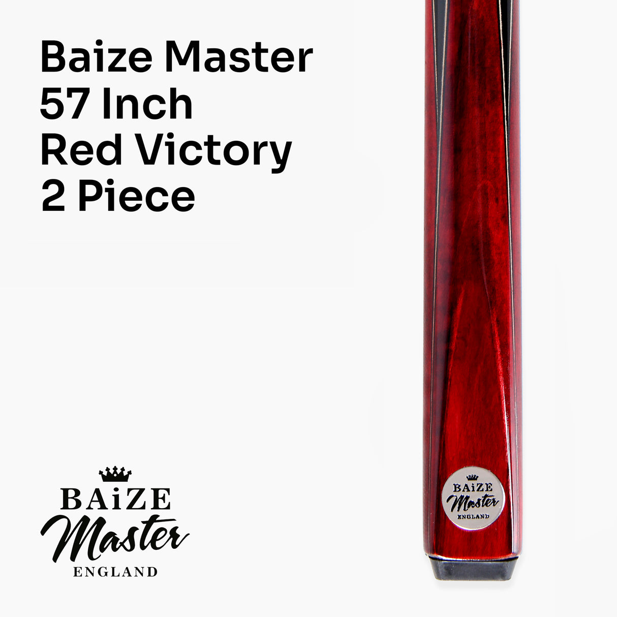 Baize Master VICTORY 57 Inch 2 Piece Ash Snooker Pool Cue with 9.5mm Layered Tip