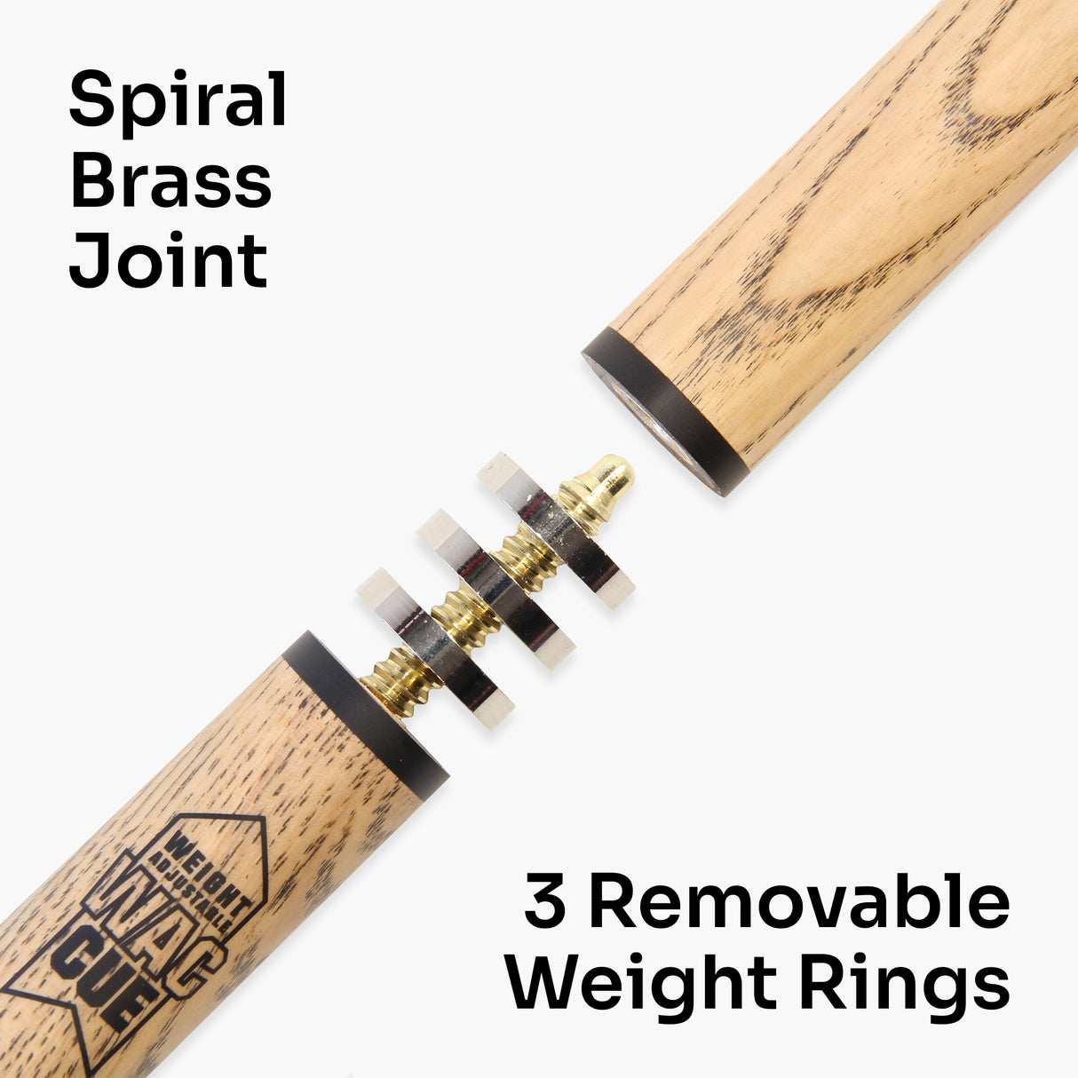 BCE Mark Selby RED CLASSIC ASH Weight Adjustable 57" 2pc Ash Pool Snooker Cue - 9.5mm