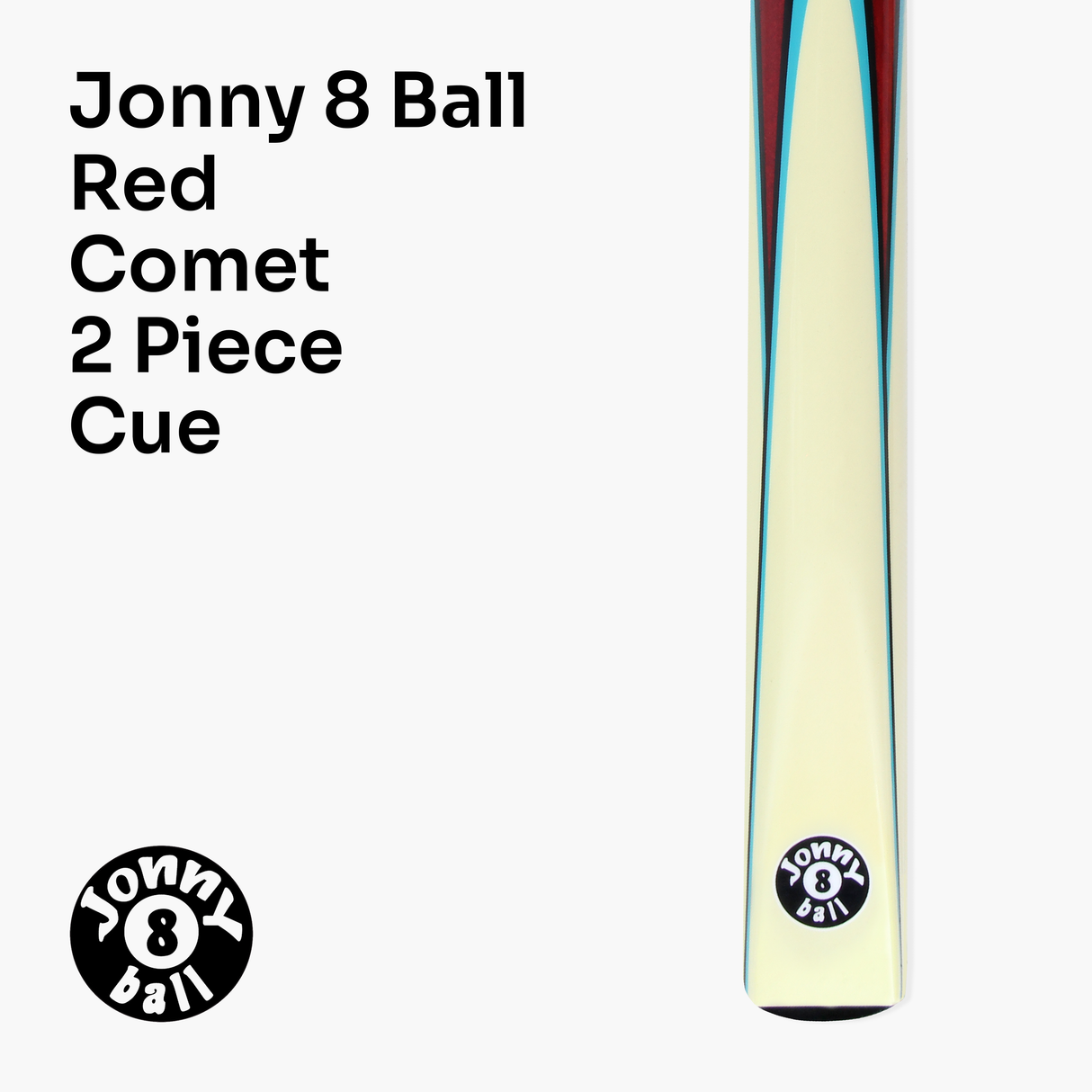 Jonny 8 Ball COMET 57 Inch 2 Piece Centre Joint Ash English Pool Cue with 8.5mm Tip