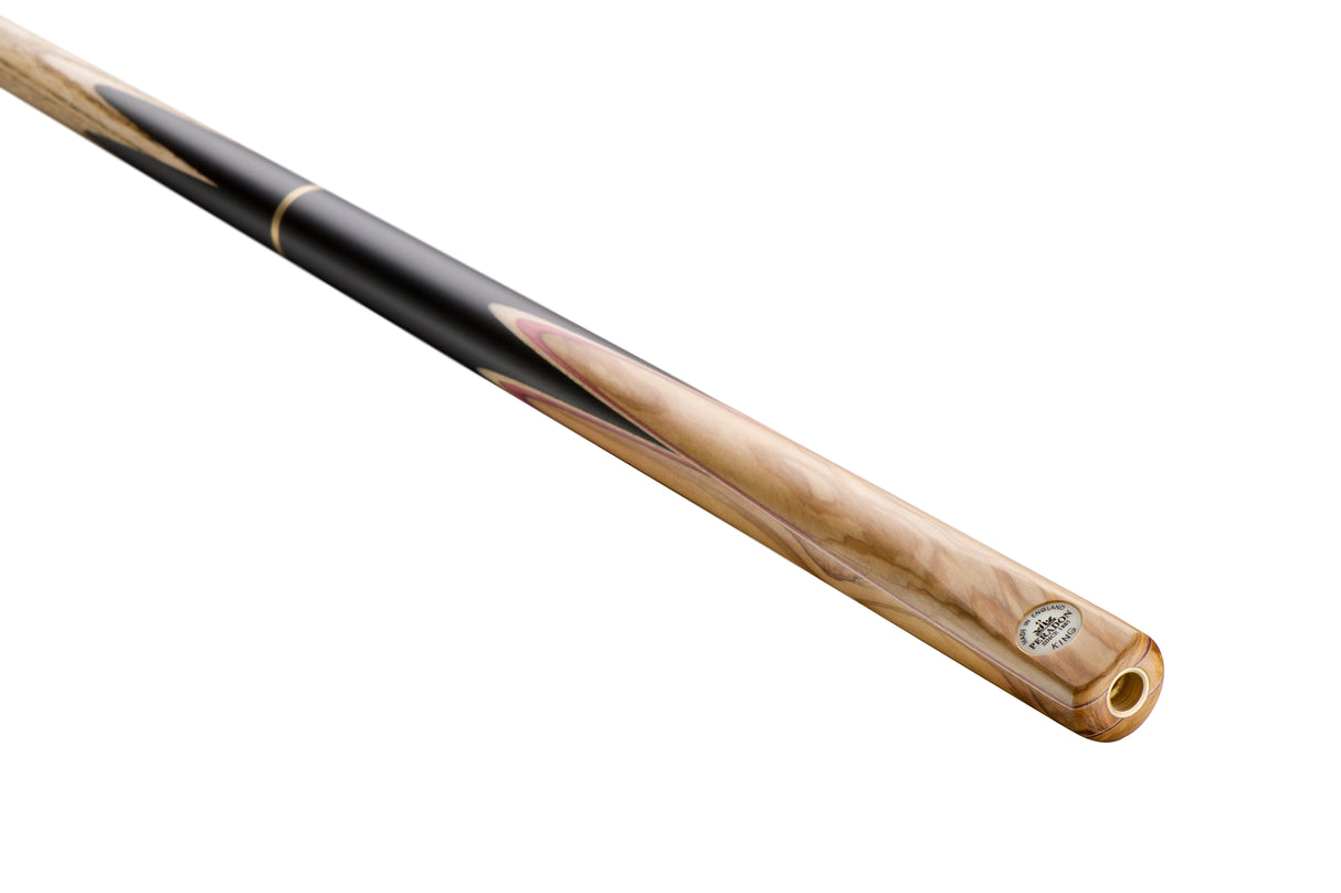 Peradon KING 58" Hand Spliced Genuine Ebony Ash 3/4 Jointed Pool Cue, 9.5mm Tip
