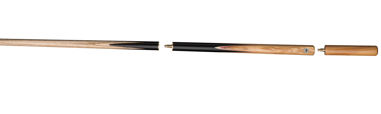 Peradon KING 58" Hand Spliced Genuine Ebony Ash 3/4 Jointed Pool Cue, 9.5mm Tip