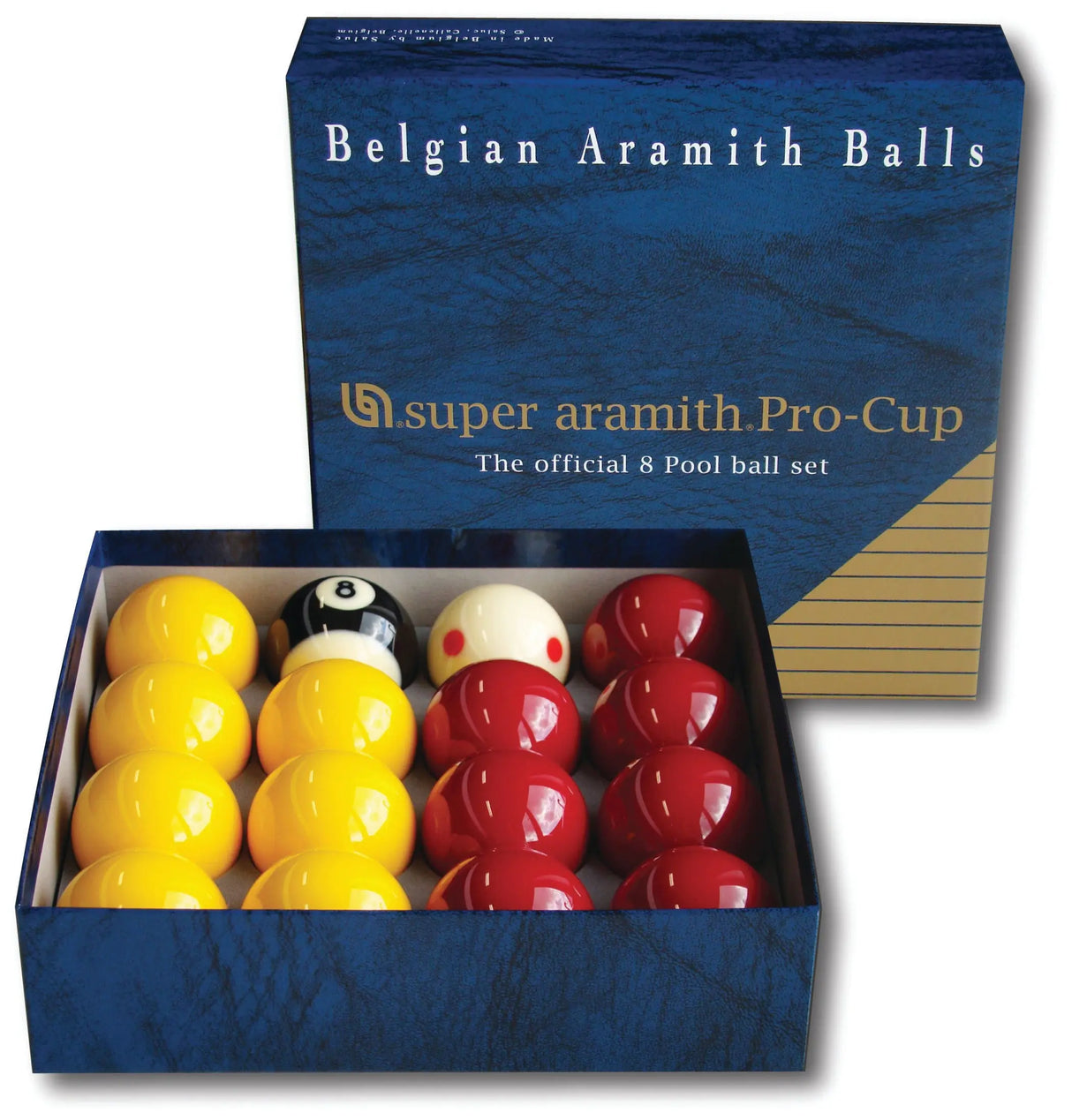 SUPER ARAMITH PRO CUP Red & Yellow 2" Pool Balls - as used by the IPA, BAPTO & Golden 8 Ball Aramith