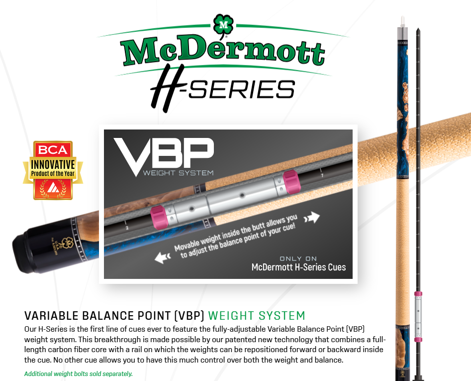 McDermott Hand Crafted 50th Anniversary American Pool Cue 12.75mm Tip – MCD50L - I03