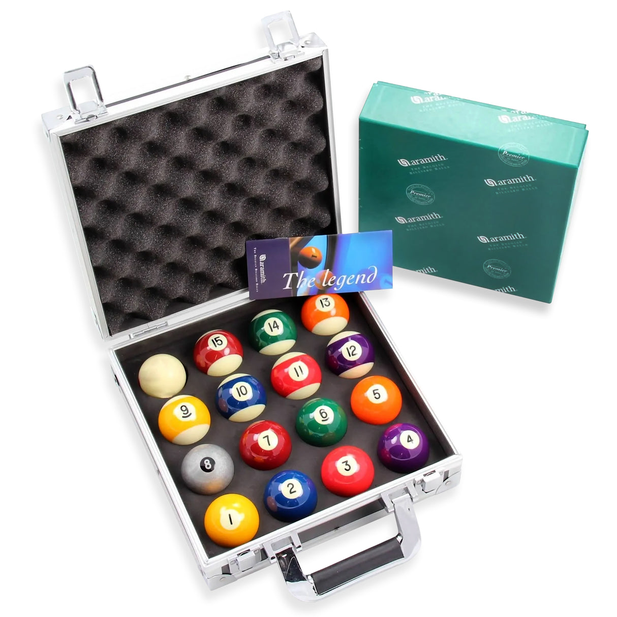 Aramith PREMIER 2" Spots and Stripes SILVER 8 BALL EDITION Numbered Pool Balls