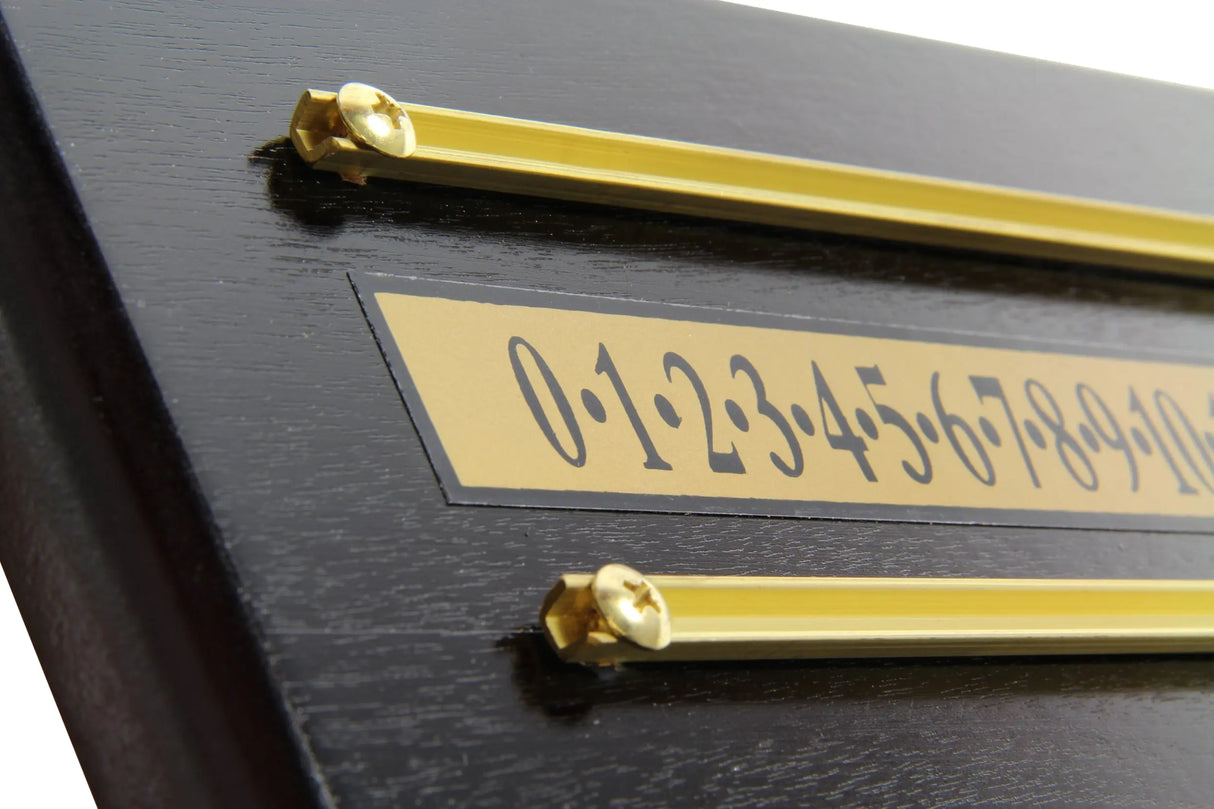 MAHOGANY Effect MDF Wooden Snooker Scoreboard for 2 Players with Brass Markers and Rails - 17.5 Inches Cue & Case