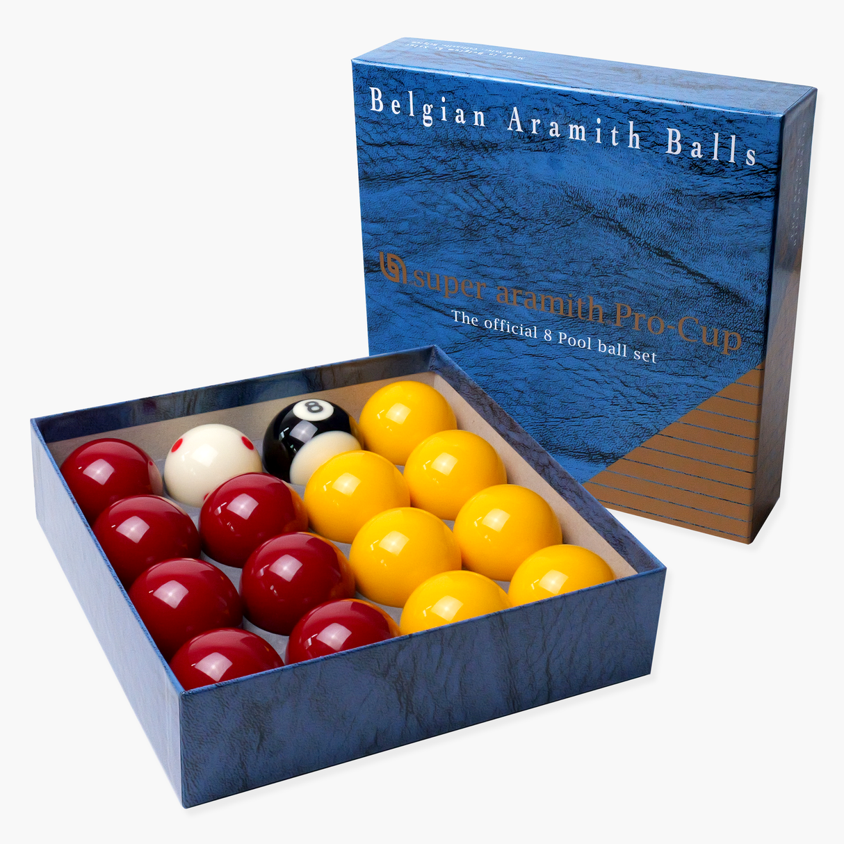 SUPER ARAMITH PRO CUP Red & Yellow 2" Pool Balls - as used by the IPA, BAPTO & Golden 8 Ball