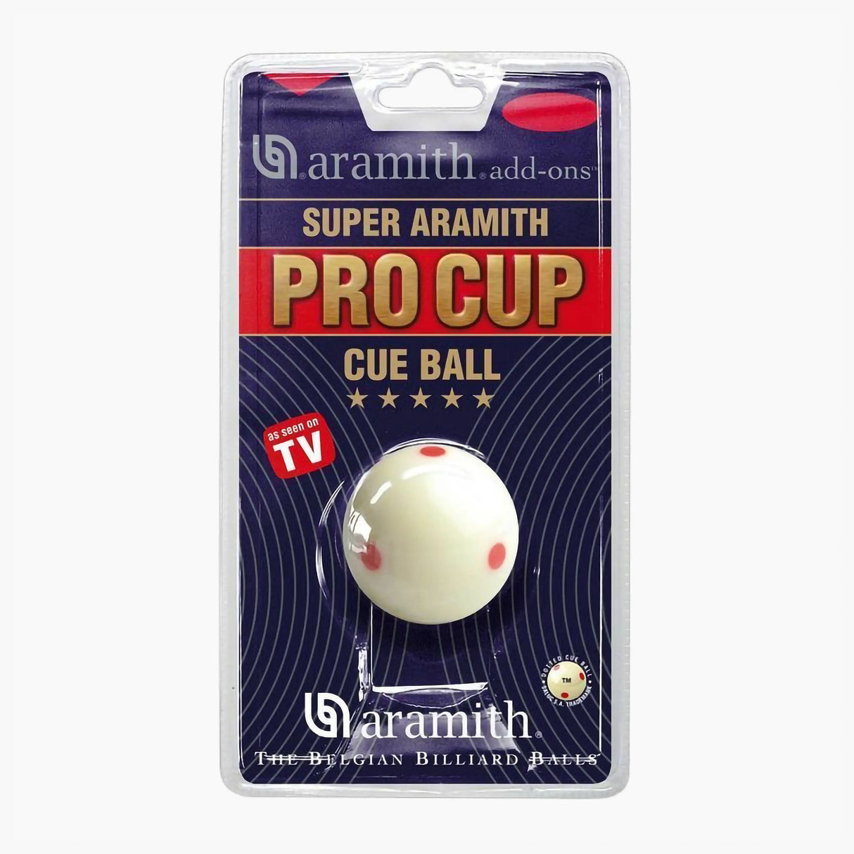 ARAMITH Pro-Cup Red Spotted AMERICAN Pool Cue Ball 2 1/4 Inch - Blister Pack Aramith