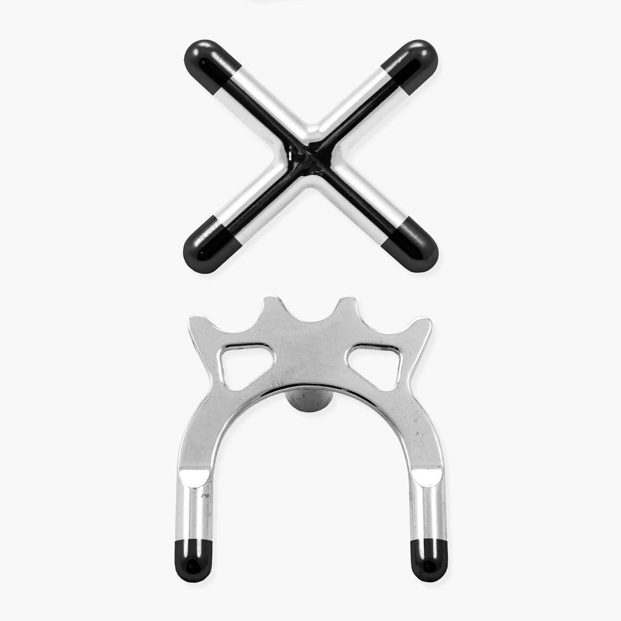 Chrome Cross & Bridge Rest Heads for Snooker or Pool Cue & Case