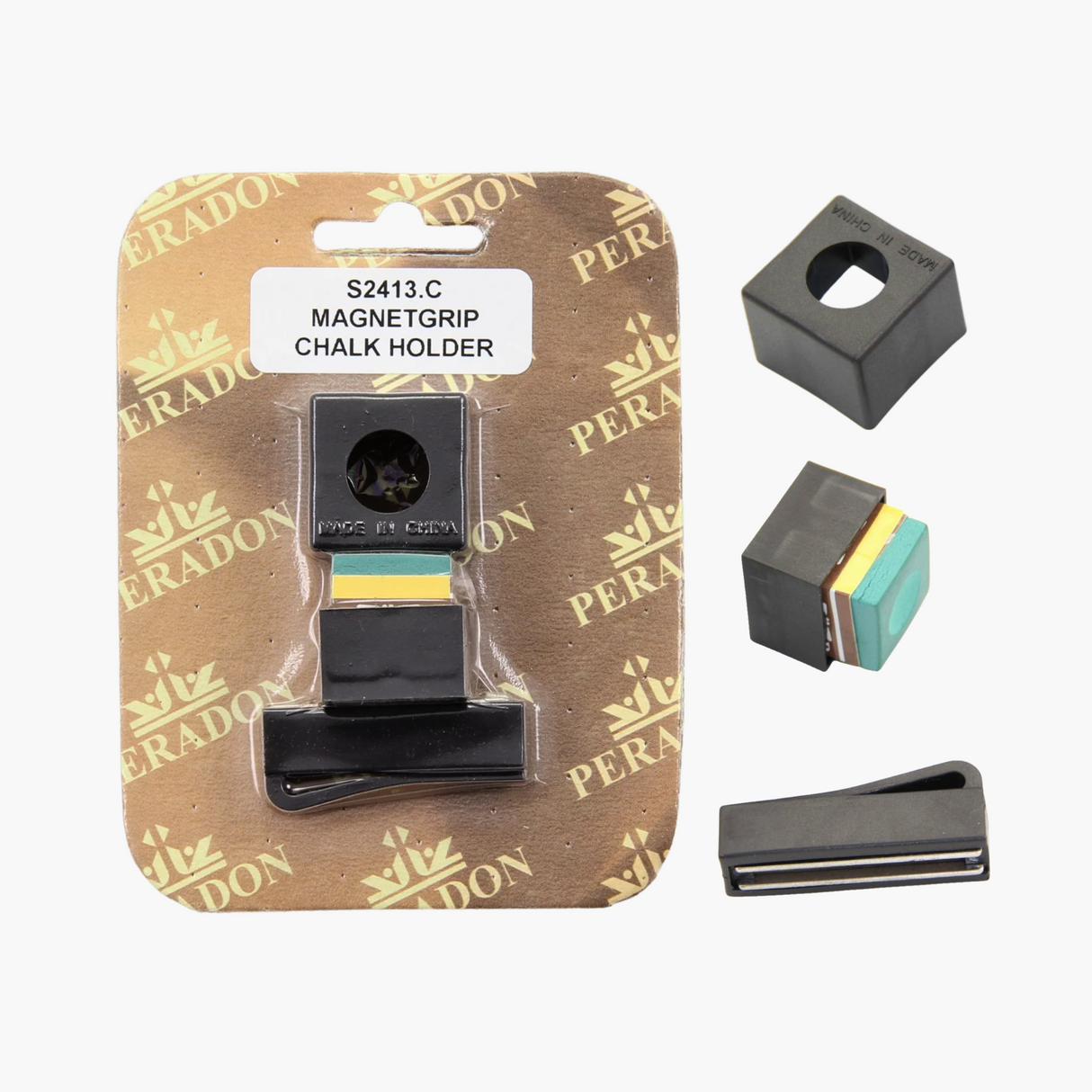 Peradon PLASTIC Magnetic Snooker Pool Chalk Holder + Triangle Chalk