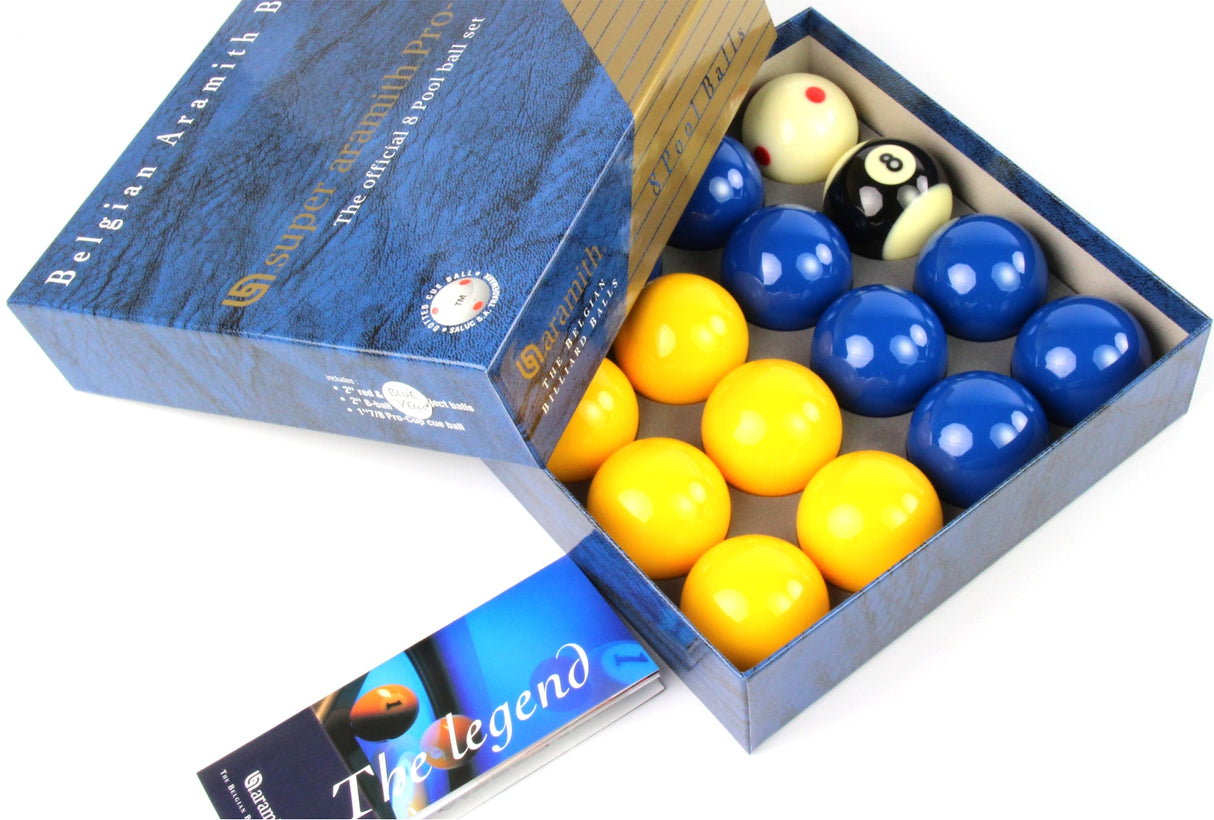 EXCLUSIVE! Super Aramith BLUE and YELLOW PRO CUP 2Inch Pool Balls