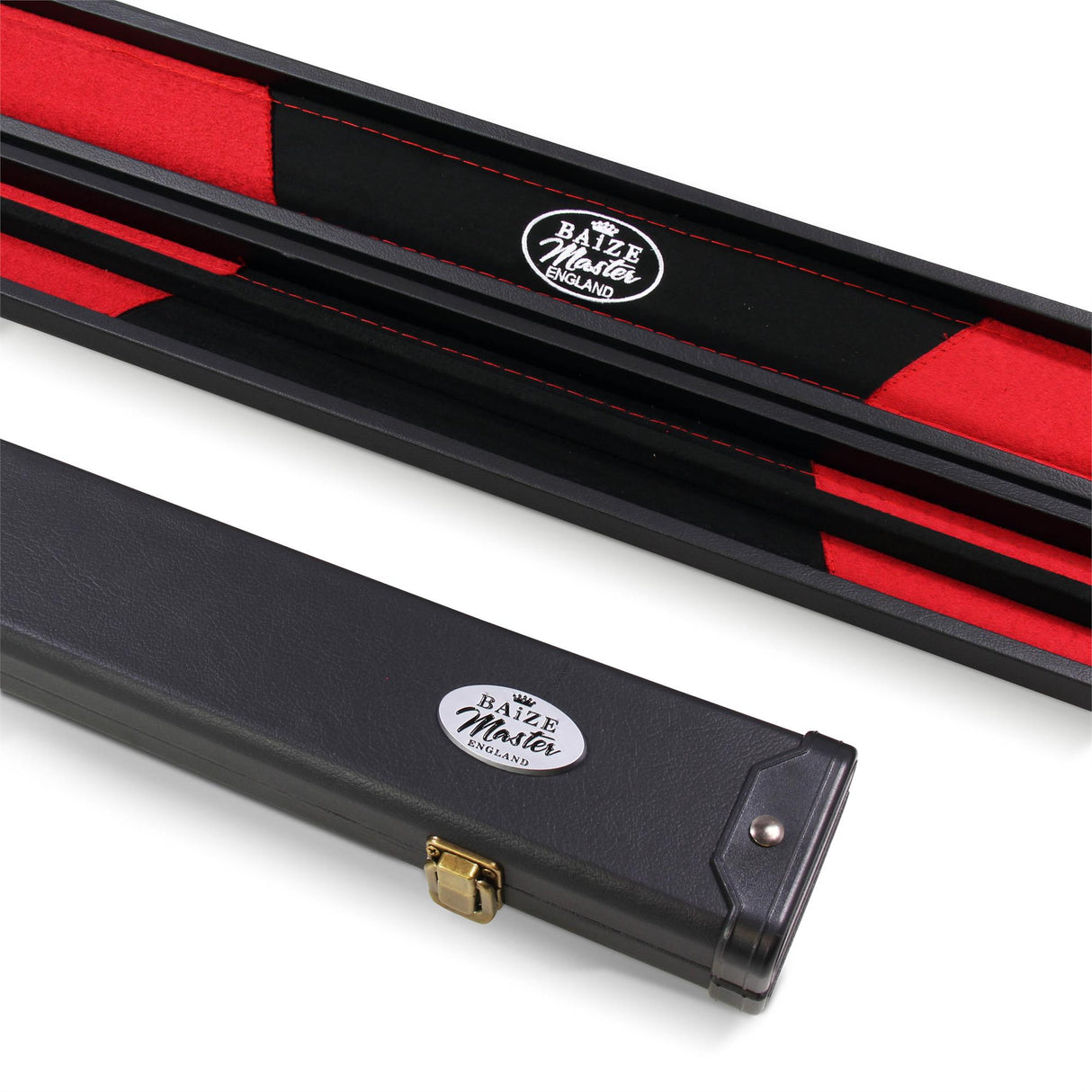 Baize Master 2 Piece Deluxe Snooker Pool Cue Case with Plastic Ends - Coloured Interior