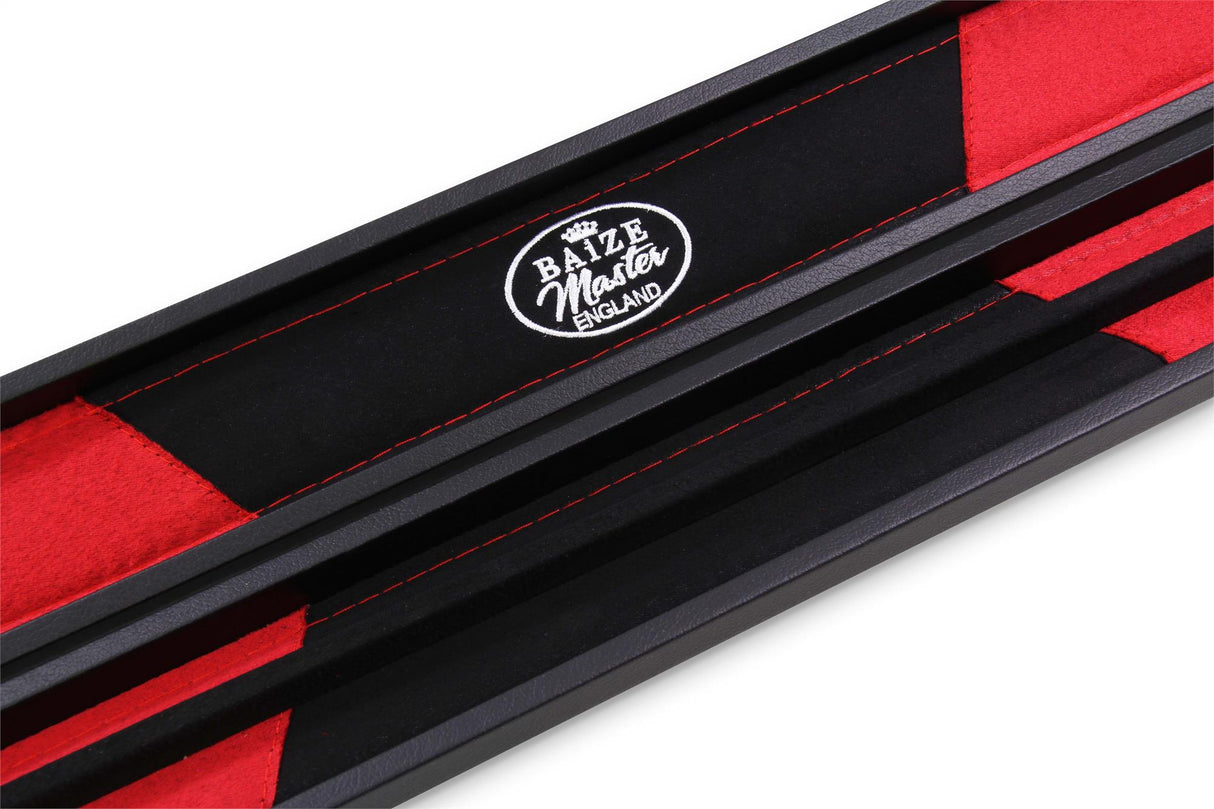 Baize Master 2 Piece Deluxe Snooker Pool Cue Case with Plastic Ends - Coloured Interior