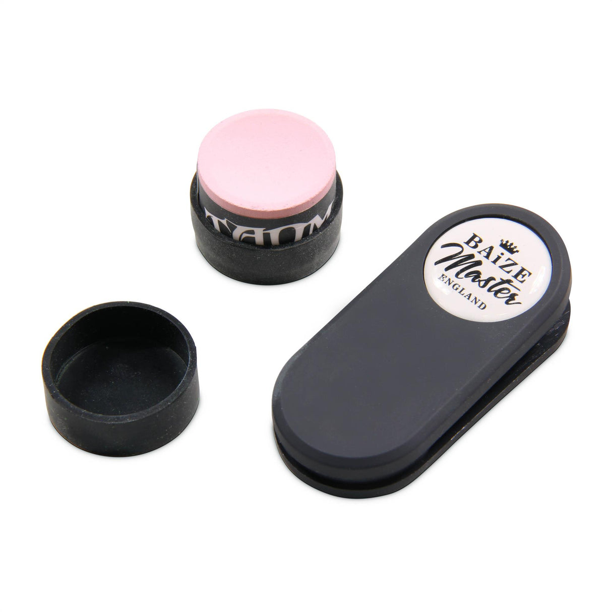 Baize Master T-MAG Magnetic Round Chalk Holder + 1 Piece Taom Pyro Chalk
