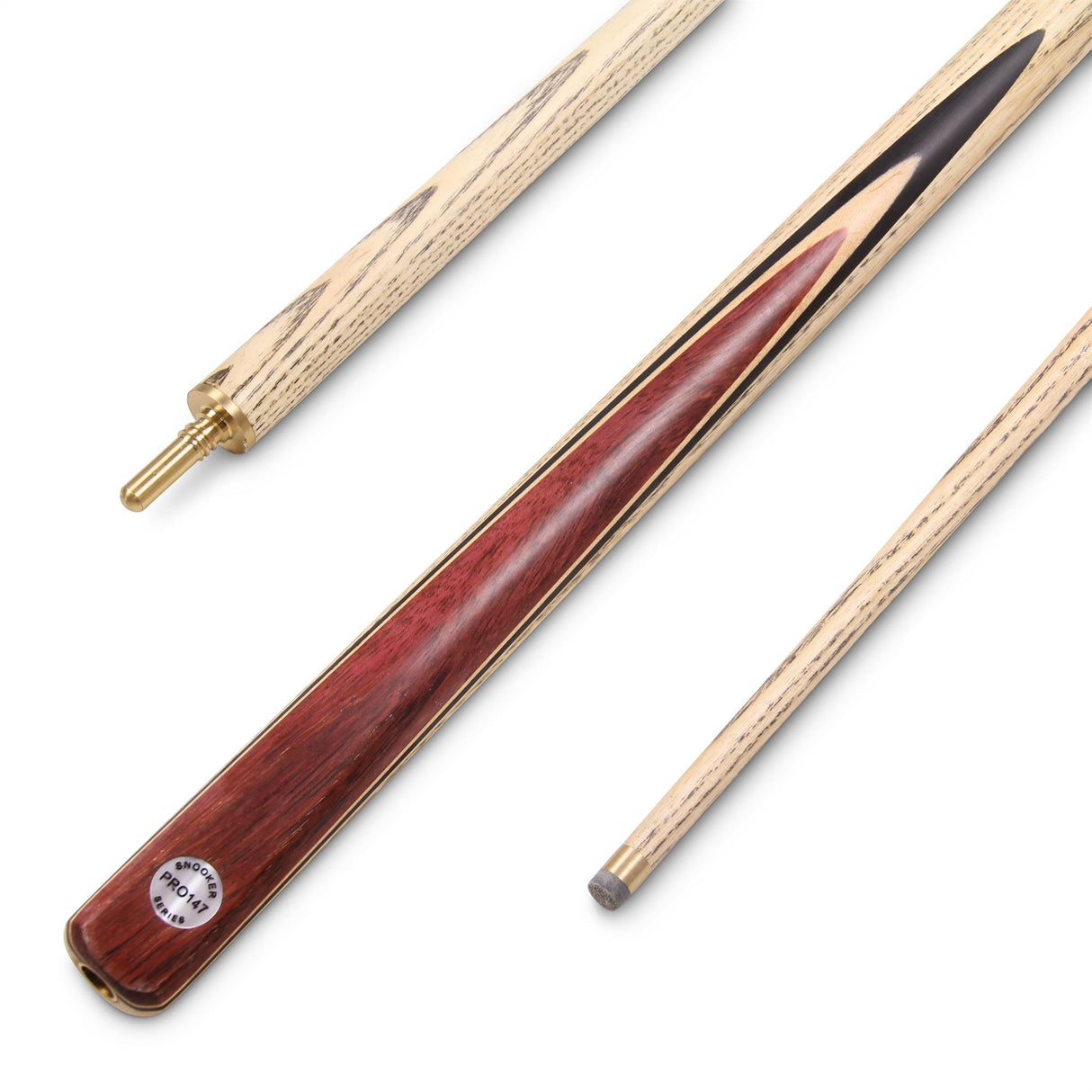 PRO147 CLASSIC PURPLE HEART 2pc Snooker Pool Cue with Non Matching Grain Ash and Extension Thread - 9.5mm Tip P1/E