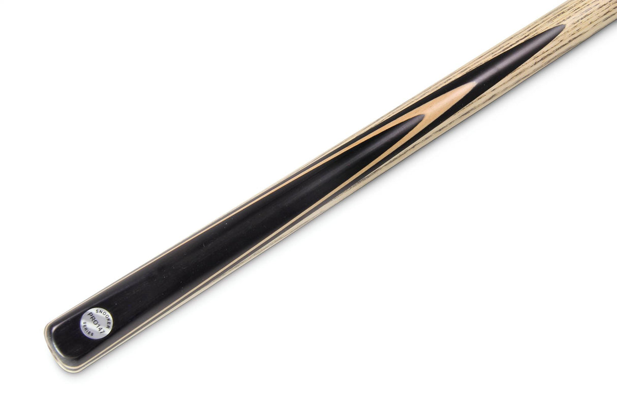 PRO147 CLASSIC EBONY MAPLE P2/E 57 Inch Snooker Pool Cue Set 2pc Centre Joint Non-matching Ash Cue with PRO147 Long Telescopic Extension, Mini Butt and 3 Slot Case - 9.5mm Tip