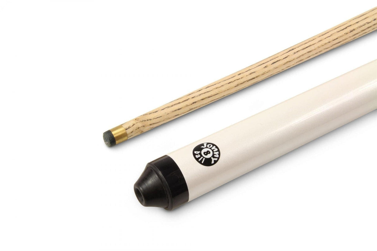 Jonny 8 Ball 52 Inch WHITE JET 2pc Ash Pool Snooker Cue - 10mm Tip