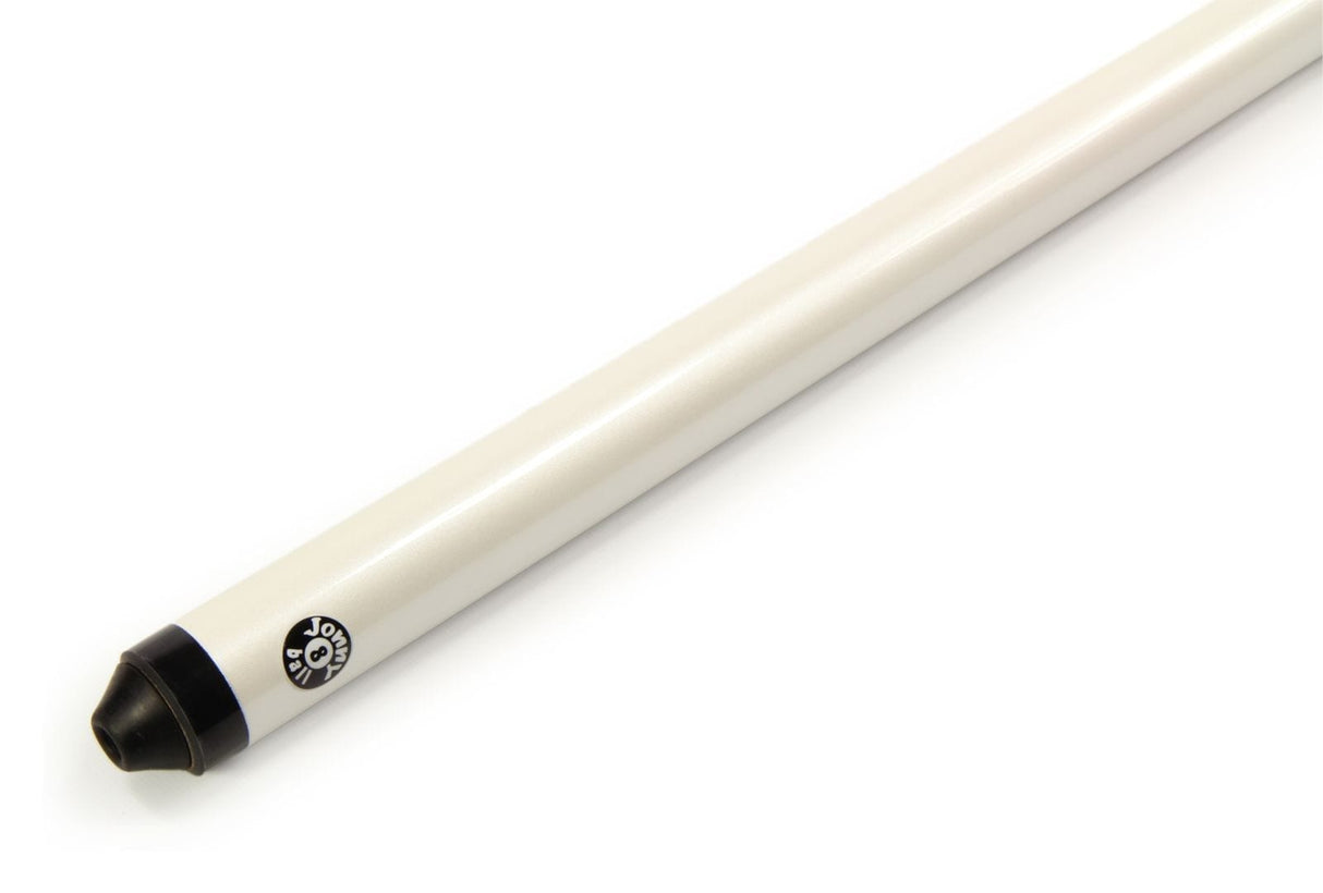 Jonny 8 Ball 52 Inch WHITE JET 2pc Ash Pool Snooker Cue - 10mm Tip