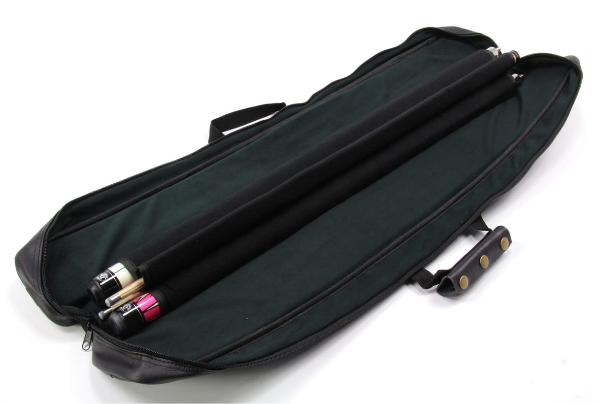 Baize Master Premium Soft Black DUAL Pool Cue Case for 2 Cues – 2 Butts & 2 Shafts
