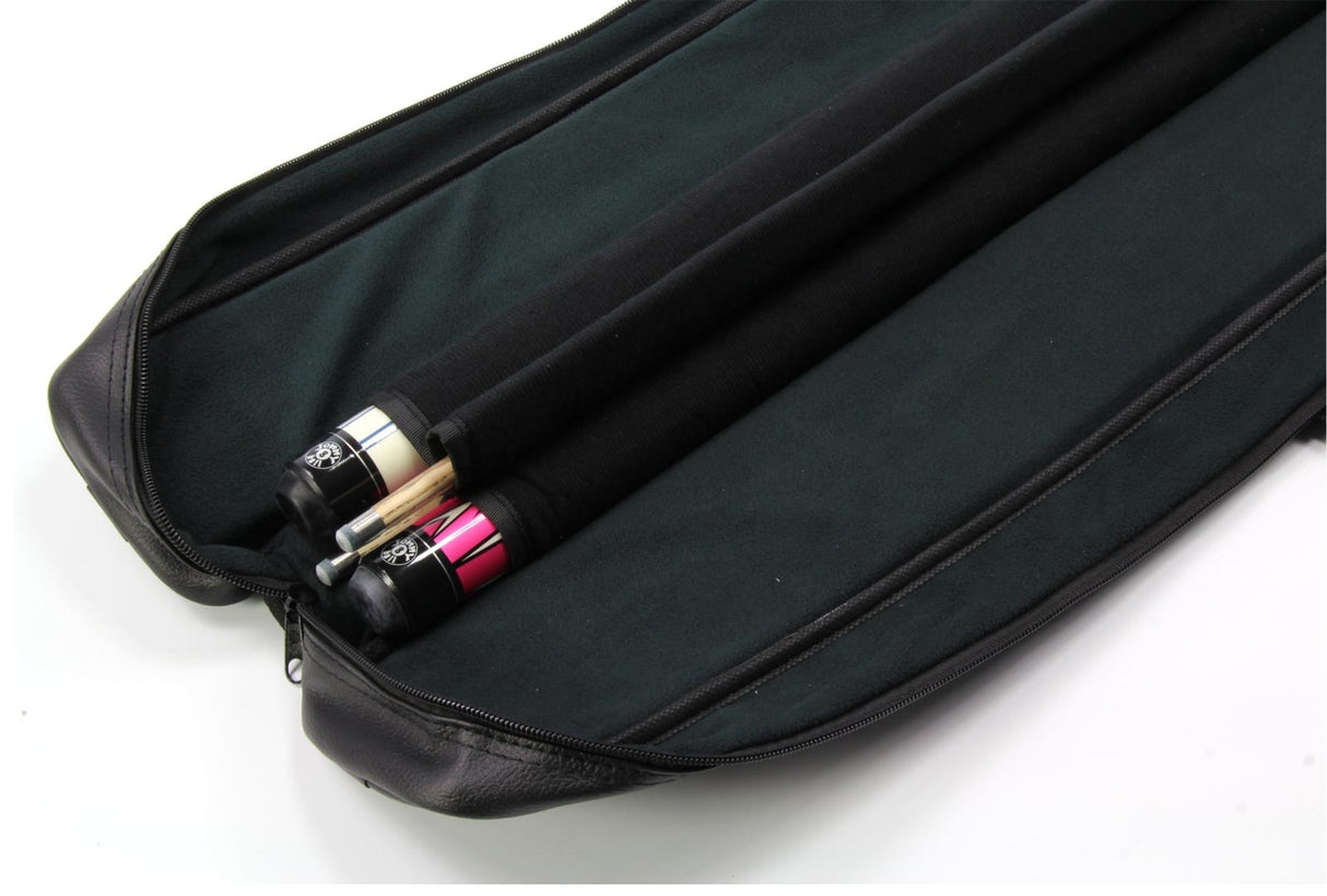 Baize Master Premium Soft Black DUAL Pool Cue Case for 2 Cues – 2 Butts & 2 Shafts