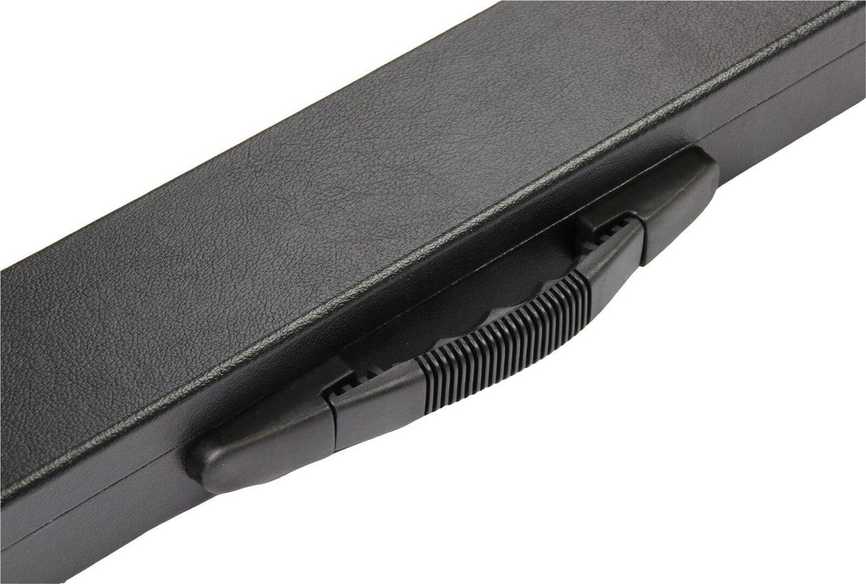 Long Hard BLACK Cue Case for 3pc 3/4 Snooker Cue REINFORCED CORNERS Foam Lined 121cm