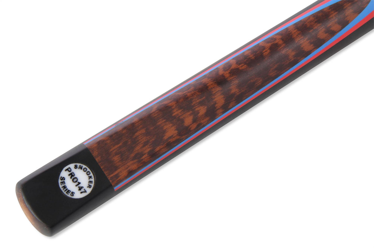 Pro147 Snakewood 3pc Snooker Pool Cue 57 Inch with Matching Ash Grain and 9.5mm Tip