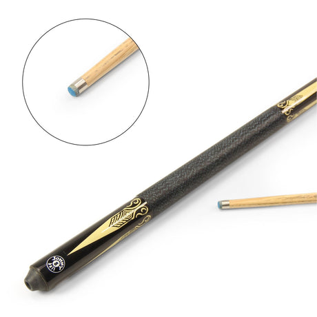Jonny 8 Ball 48" BLACK SPEAR Junior 2pc Ash Pool Snooker Cue - 9.5mm Elk Tip