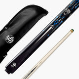 Jonny 8 Ball Panther 2 Piece UV Printed Snooker and Pool Cue and Case Set with 9.5mm Green Layered Tip