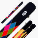 Baize Master 3/4 Joint 2 Slot DIAMONDS Luxury Round End Case with Studs - Holds 1 x ¾ Cue + Extensions and Accessories