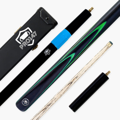 PRO147 Apollo 58 Inch 3/4 Jointed Hand Spliced Premium Snooker and Pool Cue and Case Set 9.5mm Tip