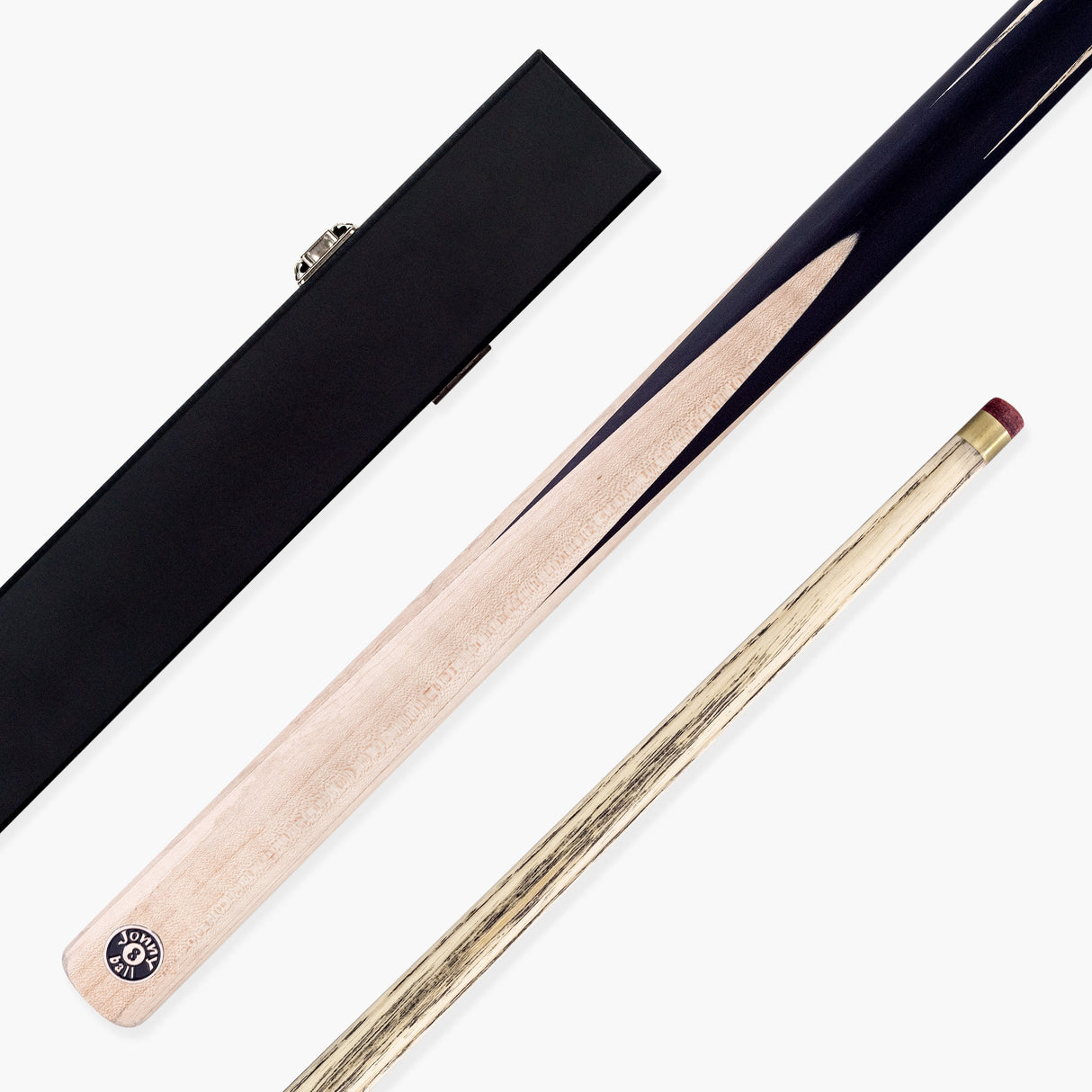 Jonny 8 Ball Jupiter 2 Piece 57 Inch English Pool Cue and Case Set with 8.5mm Red Layered Tip