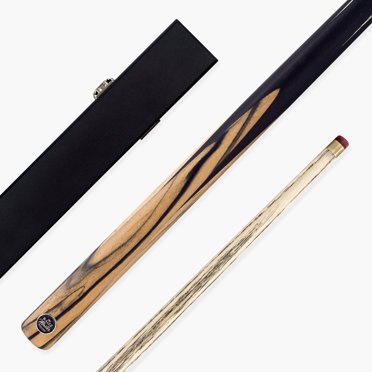 Baize Master Crombie 2 Piece 57 Inch English Pool Cue and Case Set with 8.5mm Red Layered Tip