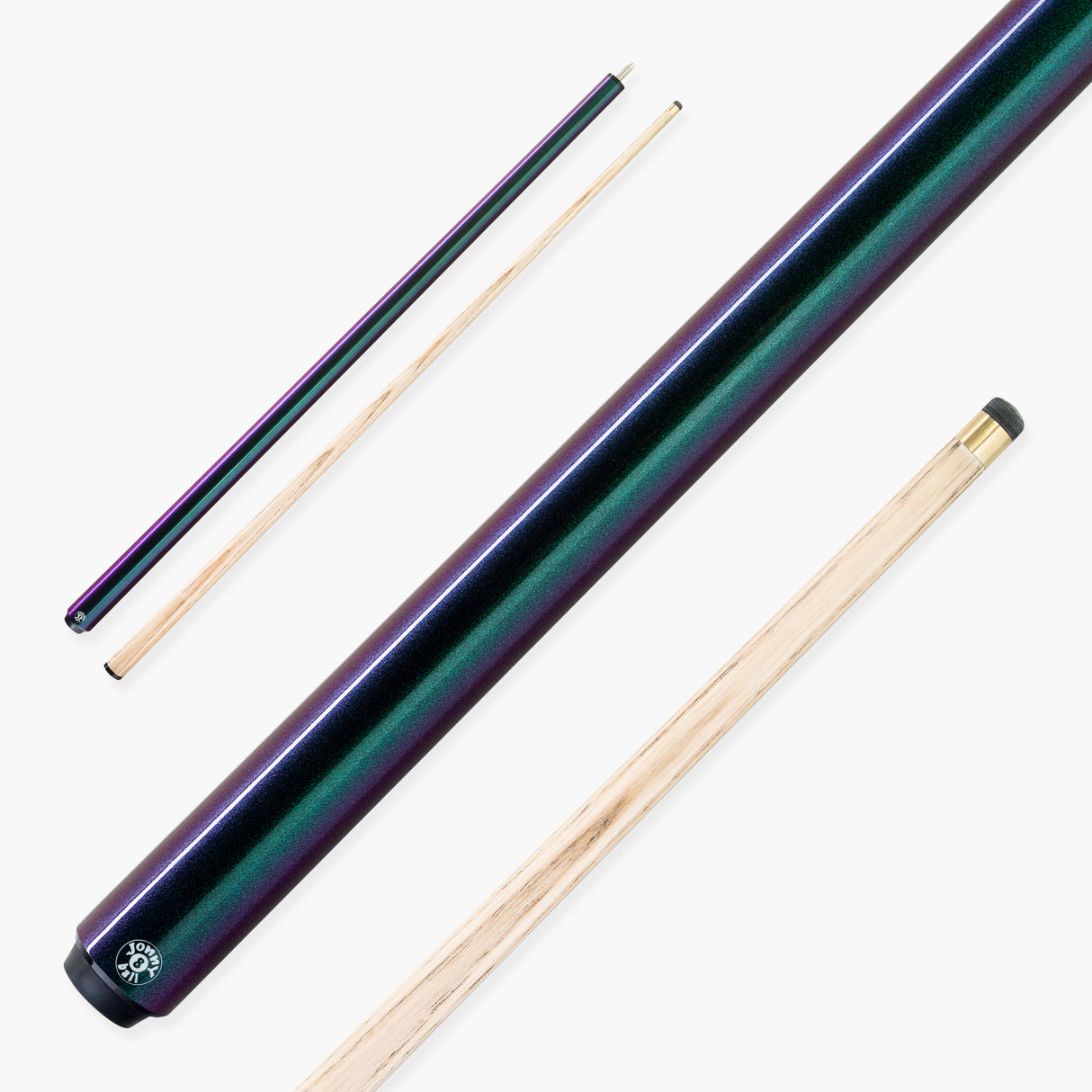 Jonny 8 Ball Chameleon 2 Piece Colour Changing Snooker and Pool Cue with 9.5mm Black Layered Pro Tip Jonny 8 Ball