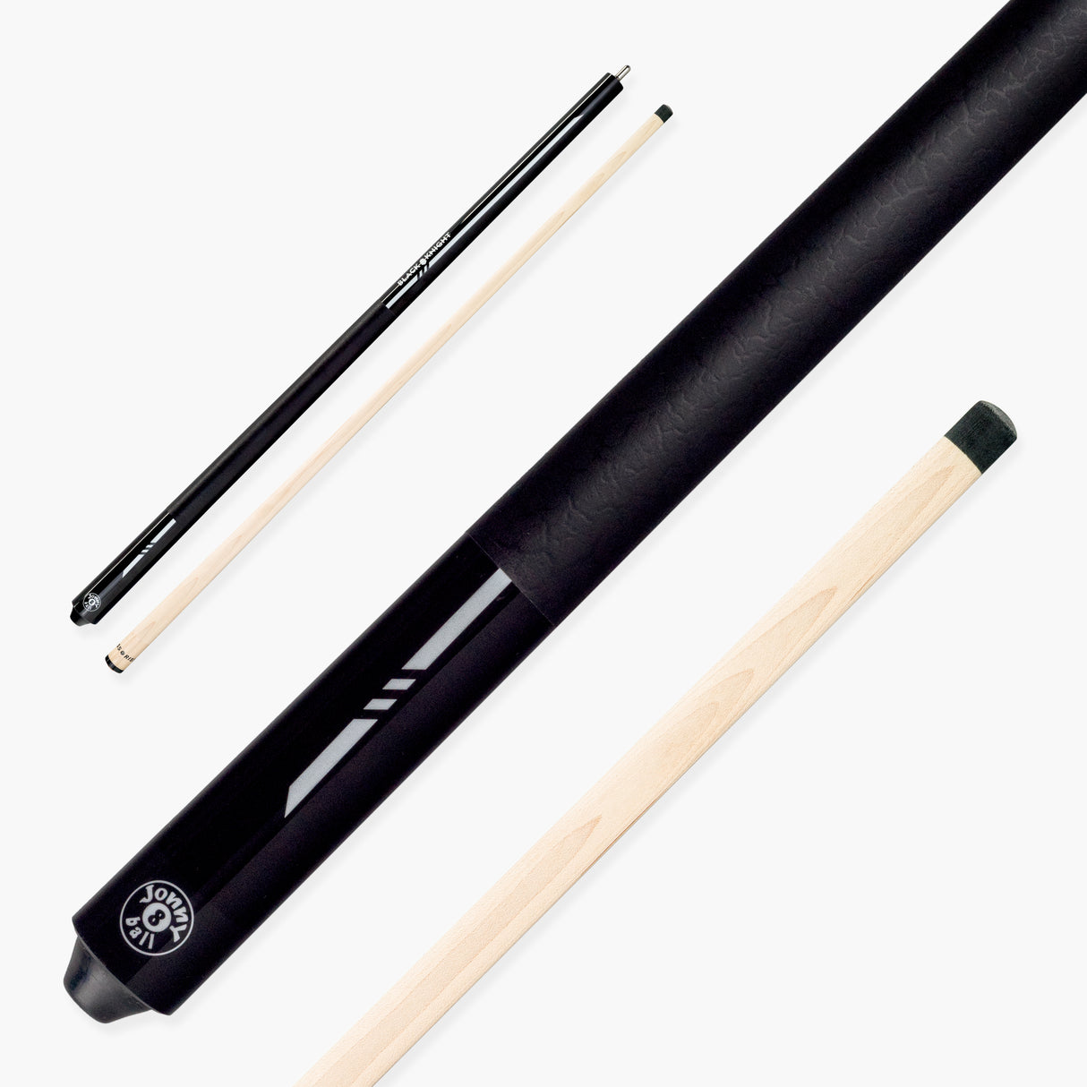 Jonny 8 Ball 2 Piece American Pool Break Cue with 13mm Phenolic Tip - BLACK