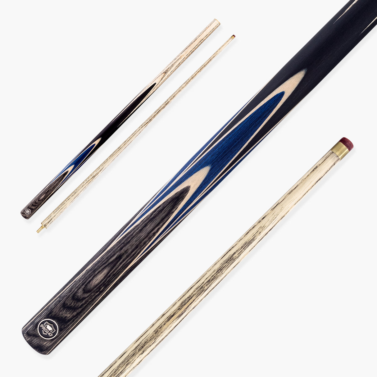 PRO147 Vortex 57 Inch 2 Piece Snooker and Pool Cue with 9.5mm Red Layered Professional Tip
