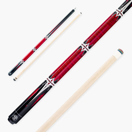 Jonny 8 Ball Harpoon 58 Inch 2 Piece American Pool Cue with Birch Shaft and 13mm Layered Tip